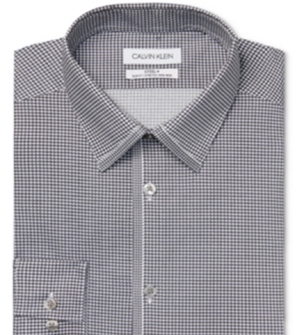 Camisa social masculina Calvin Klein Slim Fit Stretch cinza tamanho 16,5 x 34 x 35