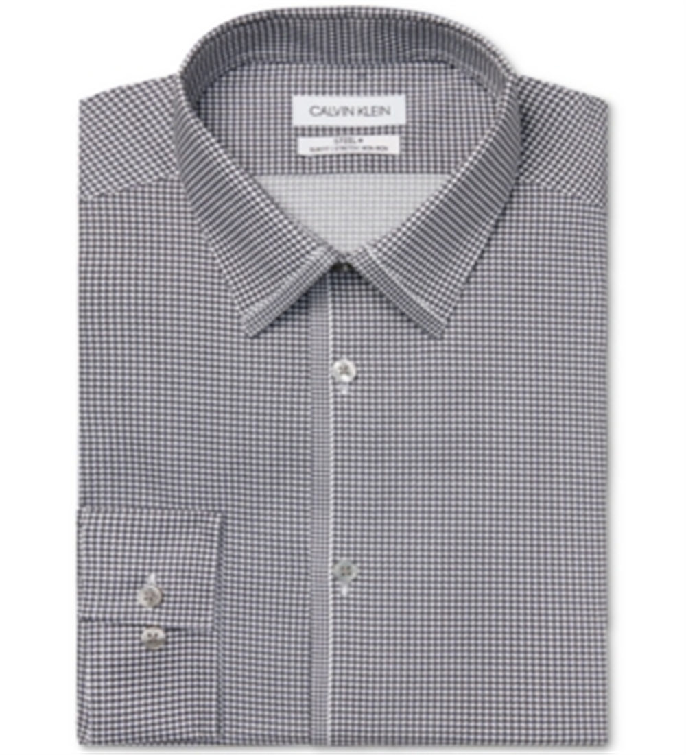 Camisa social masculina Calvin Klein Slim Fit Stretch cinza tamanho 16,5 x 34 x 35