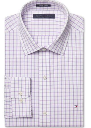 Camisa social masculina Tommy Hilfiger Slim Fit Performance Stretch Rosa Tamanho 15,5 x 32 x 33