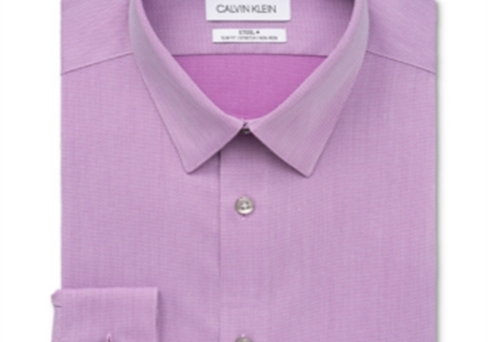 Camisa social masculina slim fit lisa Calvin Klein Berry Red tamanho 17,5 36-37