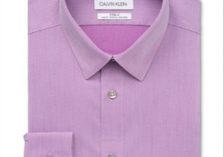 Camisa social masculina slim fit lisa Calvin Klein Berry Red tamanho 17,5 36-37