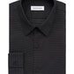 Camisa social Calvin Klein masculina extrafina Stain Shield Performance preta tamanho 17-17 1/2 32-33