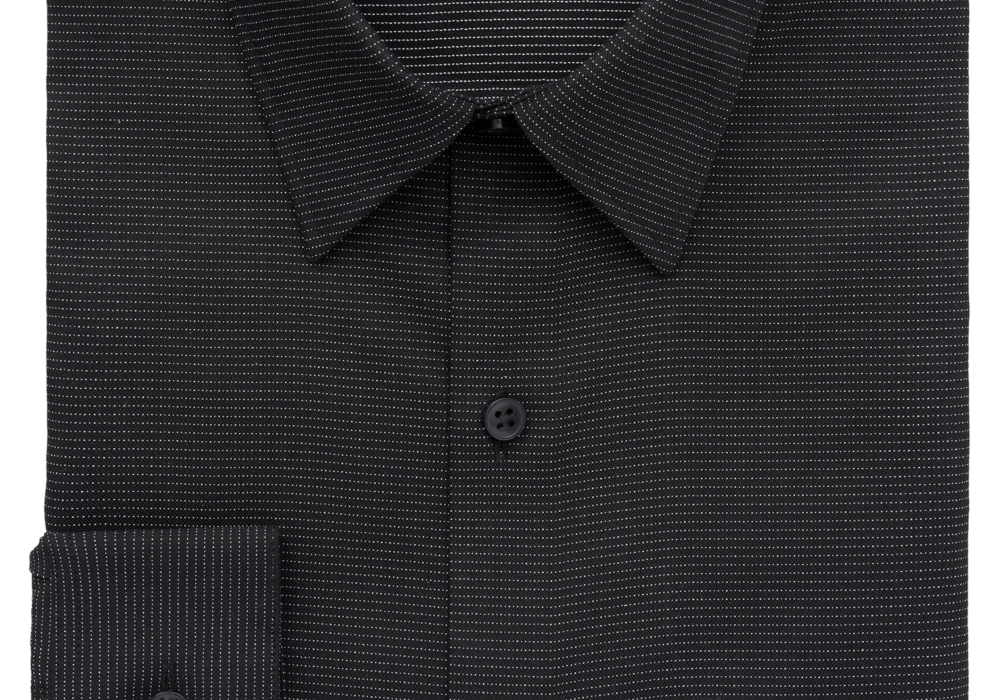 Camisa social Calvin Klein masculina extrafina Stain Shield Performance preta tamanho 17-17 1/2 32-33