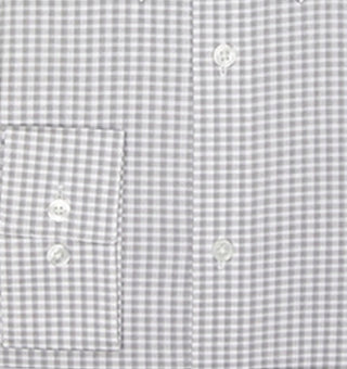 Camisa social masculina Calvin Klein com logo slim fit e gola elástica cinza, tamanho 16x34x35