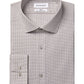 Camisa social masculina Calvin Klein Slim Fit Stretch Modern Check, sem passar, bege, tamanho 16,5 x 34 x 35