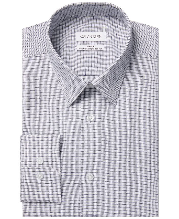 Camisa social Calvin Klein Steel Regular-Fit Performance Stretch Masculina, Azul, Tamanho 15X32-33