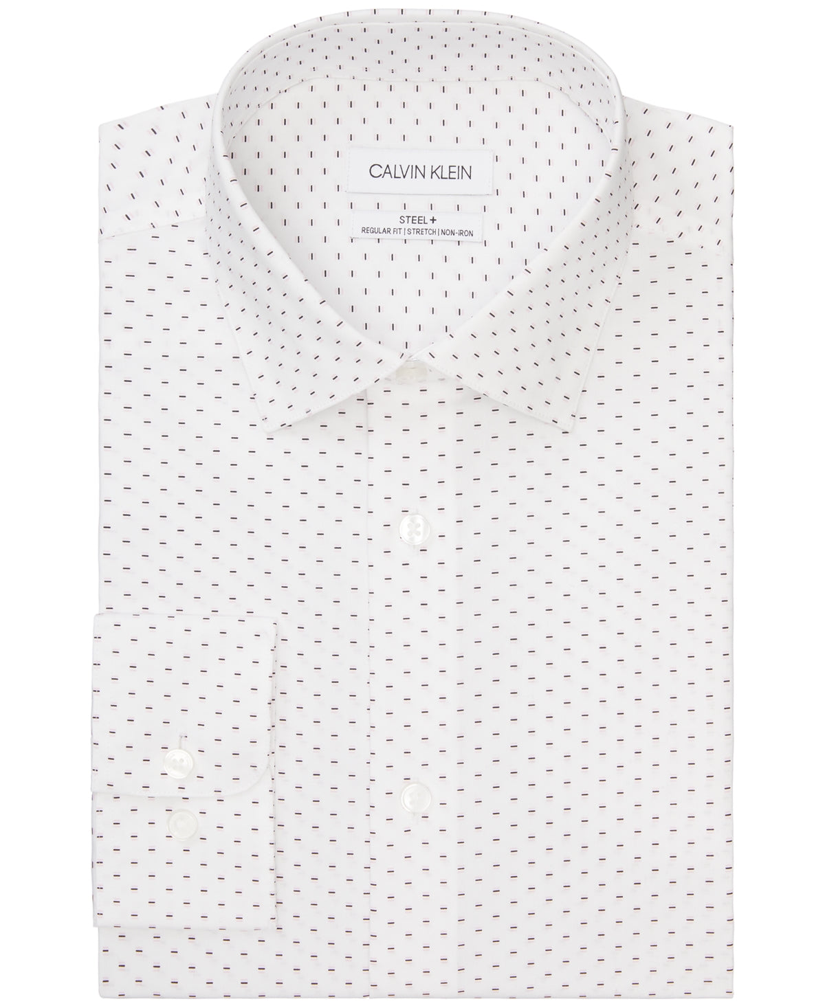 Camisa social Calvin Klein Steel Regular-Fit Allover Print Performance Stretch Masculina Rosa Tamanho 18,5X34-35