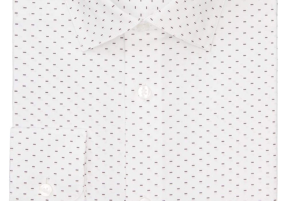Camisa social Calvin Klein Steel Regular-Fit Allover Print Performance Stretch Masculina Rosa Tamanho 18,5X34-35