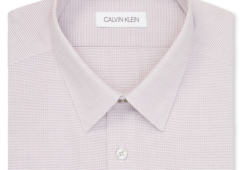 Camisa social masculina Calvin Klein Infinite Color rosa tamanho 17-17 12 32-33