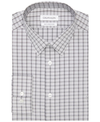 Camisa social slim fit com logotipo Calvin Klein masculina exclusiva online cinza tamanho 15,5 x 34-35