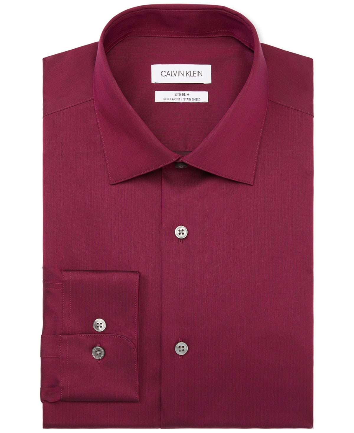 Camisa social Calvin Klein masculina Steel Regular Fit Stain Shield Performance vermelha tamanho 15x32-33