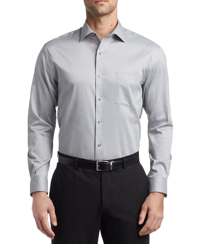 Camisa social masculina Van Heusen Regular Fit Ultraflex cinza tamanho 15x32x33
