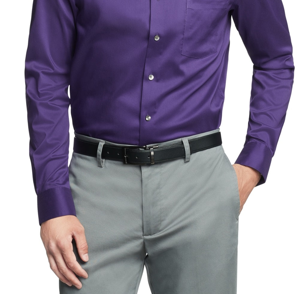 Camisa social masculina Van Heusen Regular Fit Ultraflex roxa tamanho 34X35