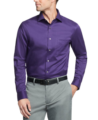 Camisa social masculina Van Heusen Regular Fit Ultraflex roxa tamanho 34X35