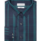Camisa social listrada extra slim fit masculina Calvin Klein, verde, tamanho 16-16, 12, 32-33