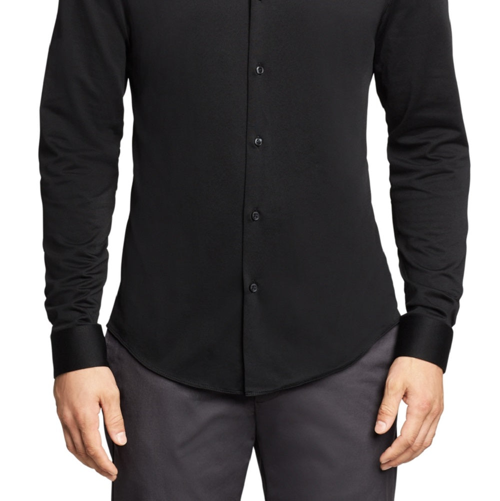 Camisa social Calvin Klein masculina extra slim fit elástica preta tamanho pequeno
