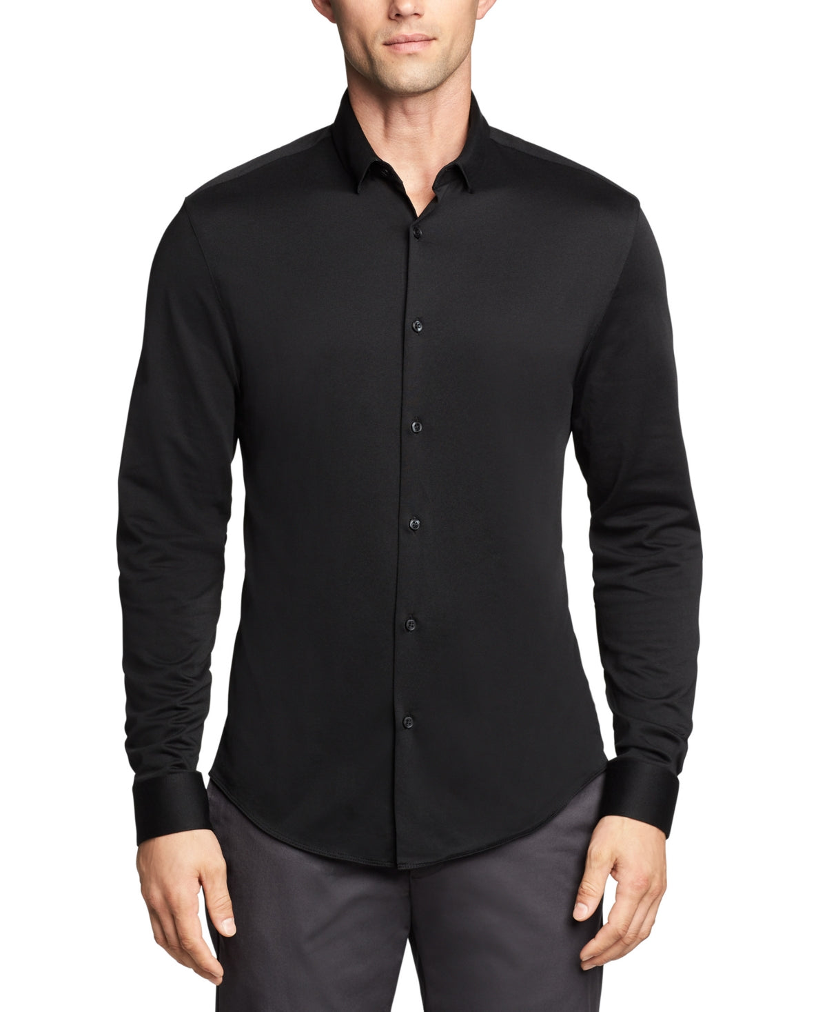 Camisa social Calvin Klein masculina extra slim fit elástica preta tamanho pequeno