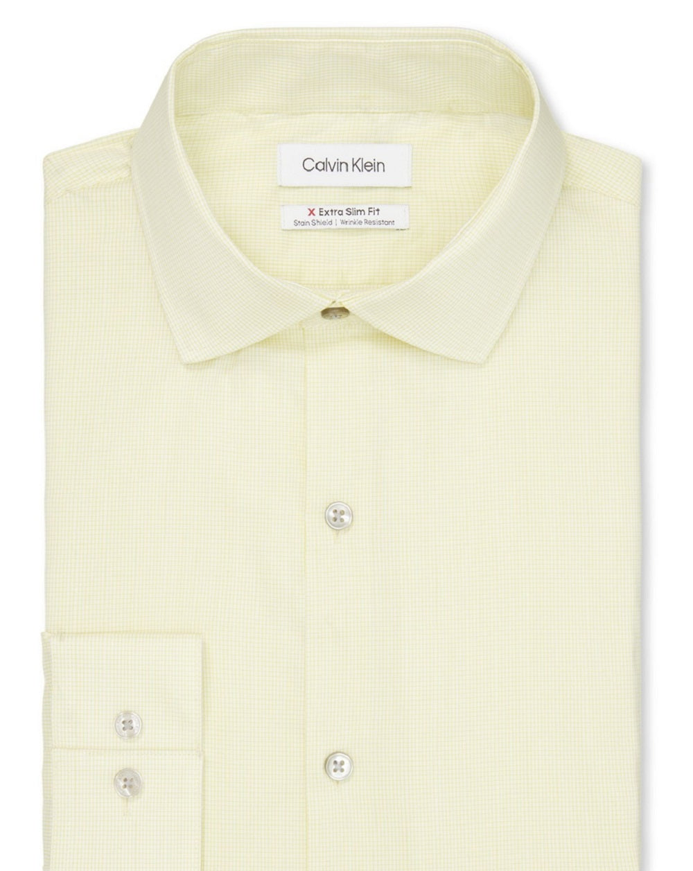 Camisa social Calvin Klein masculina extra slim fit elástica amarela tamanho M