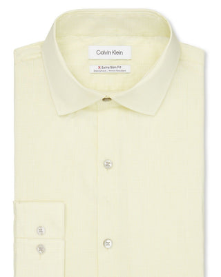Camisa social Calvin Klein masculina extra slim fit elástica amarela tamanho M