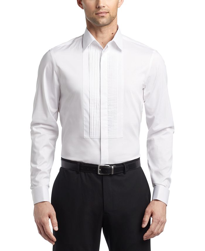 Camisa social masculina Calvin Klein Infinite Color sustentável slim fit, branca, tamanho G