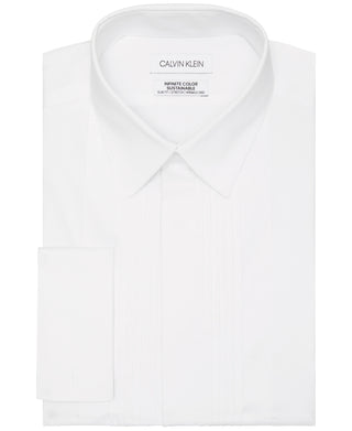 Camisa social masculina Calvin Klein Infinite Color sustentável slim fit, branca, tamanho G
