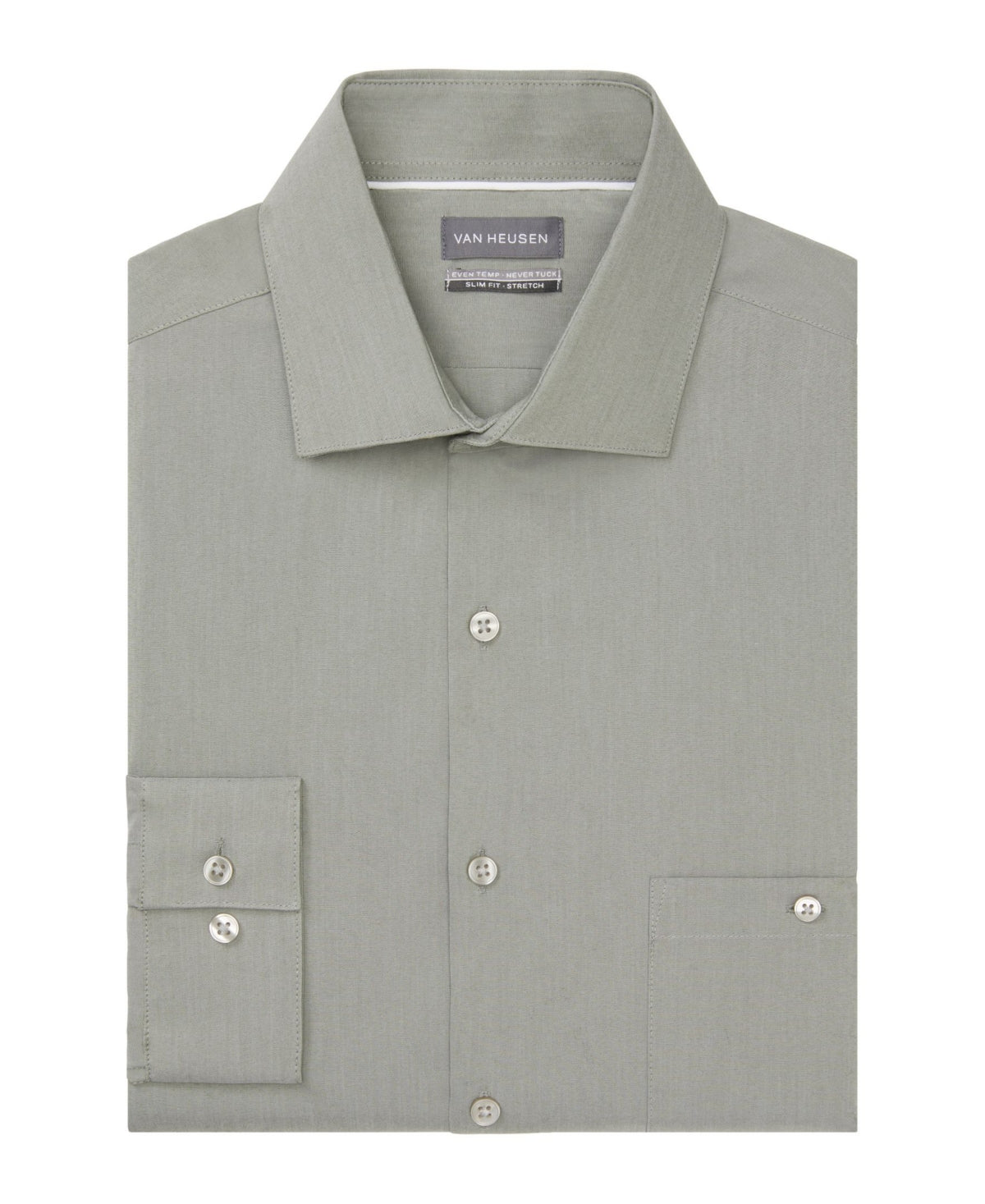 Camisa social masculina Van Heusen Even Temperature Never Tuck Slim Fit, verde, tamanho 32x33