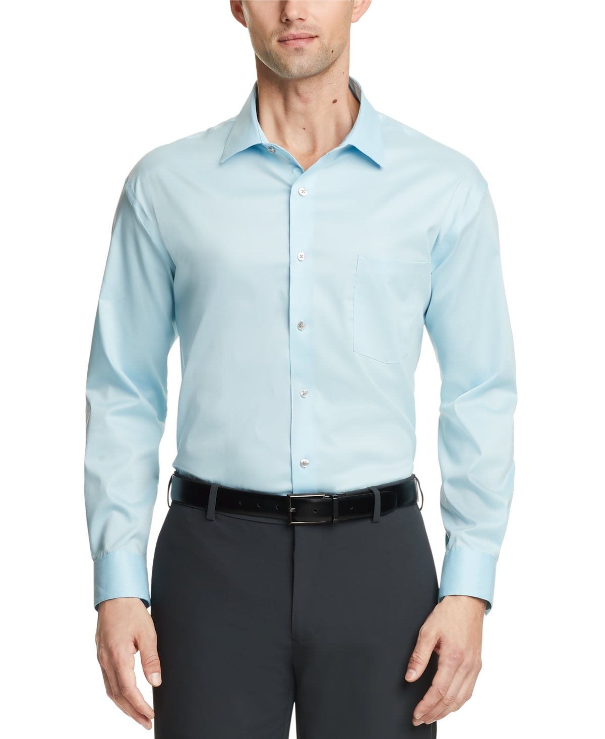 Camisa social masculina Van Heusen Regular Fit Ultraflex Azul Tamanho 16,5 x 32 x 33
