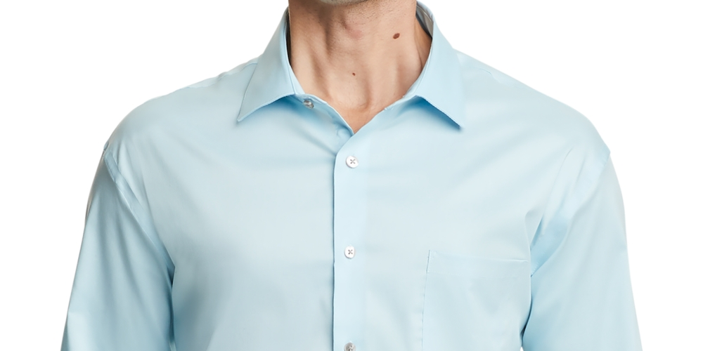 Camisa social masculina Van Heusen Regular Fit Ultraflex Azul Tamanho 16,5 x 32 x 33