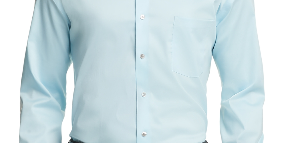 Camisa social masculina Van Heusen Regular Fit Ultraflex Azul Tamanho 16,5 x 32 x 33
