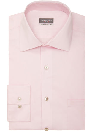 Camisa social masculina Van Heusen Regular Fit Ultraflex rosa tamanho 32X33