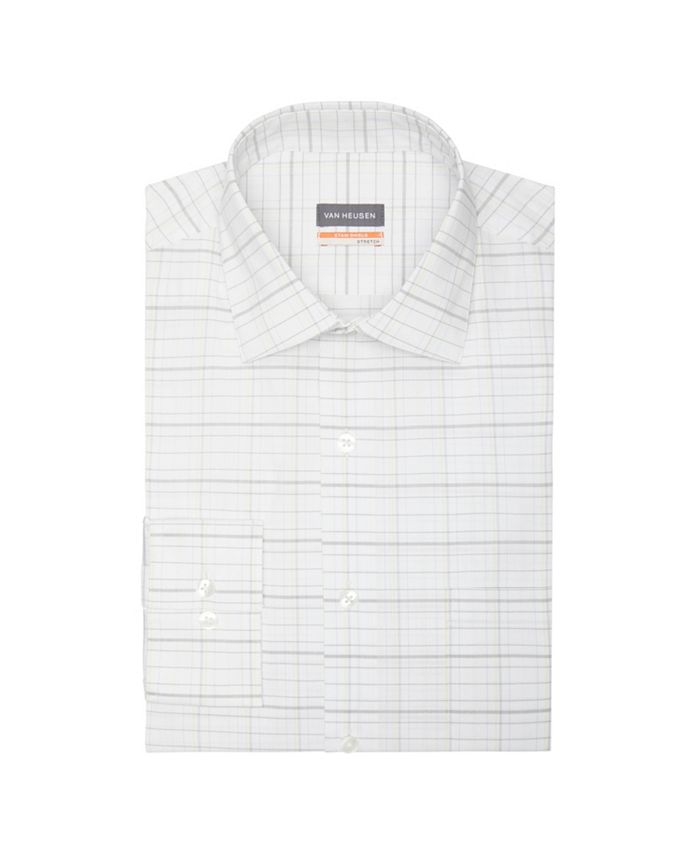 Camisa social masculina Van Heusen Stain Shield Regular Fit, amarela, tamanho 17 x 34 x 35
