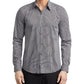 Camisa social Calvin Klein masculina extra slim fit elástica para fora da calça, preta, tamanho médio