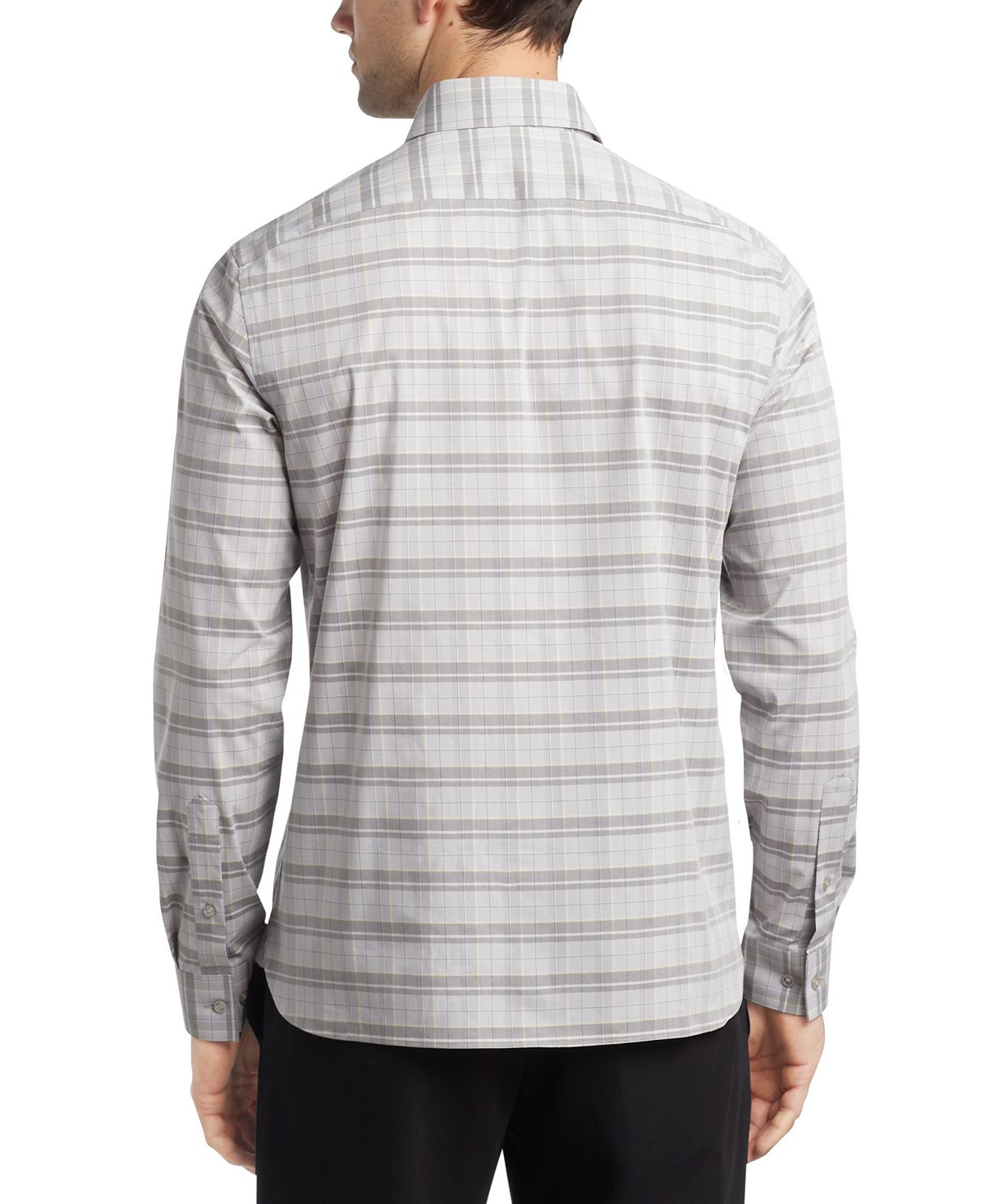 Camisa social masculina Van Heusen Even Temperature Never Tuck Slim Fit, cinza, tamanho 32x33