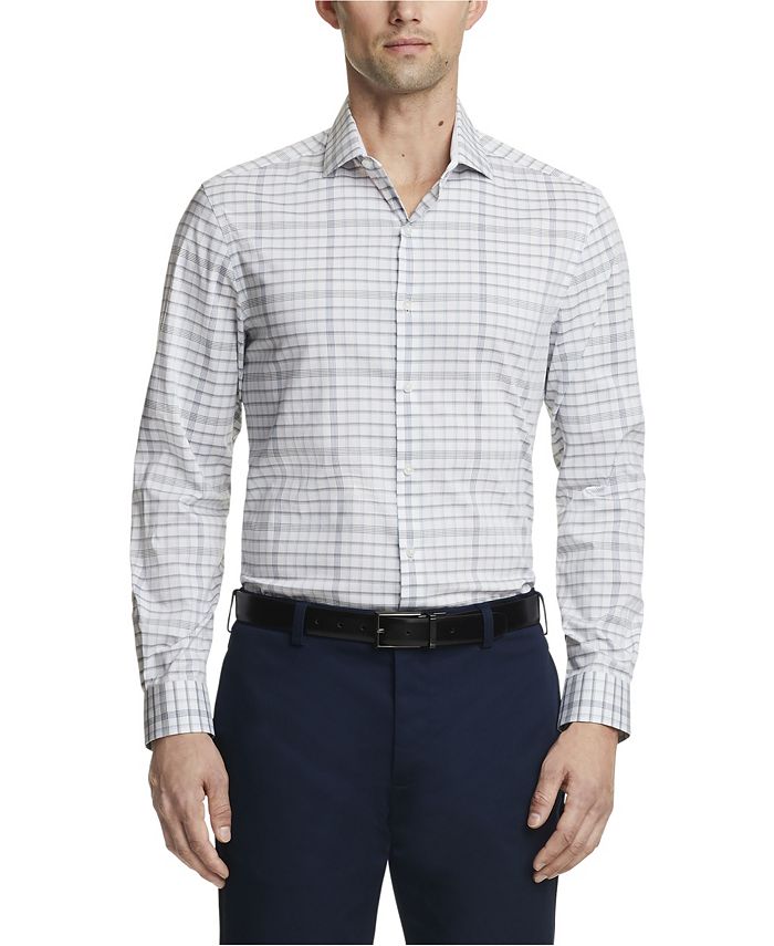Camisa social masculina Van Heusen Even Temp Never Tuck Slim Fit, branca, tamanho 16x34x35