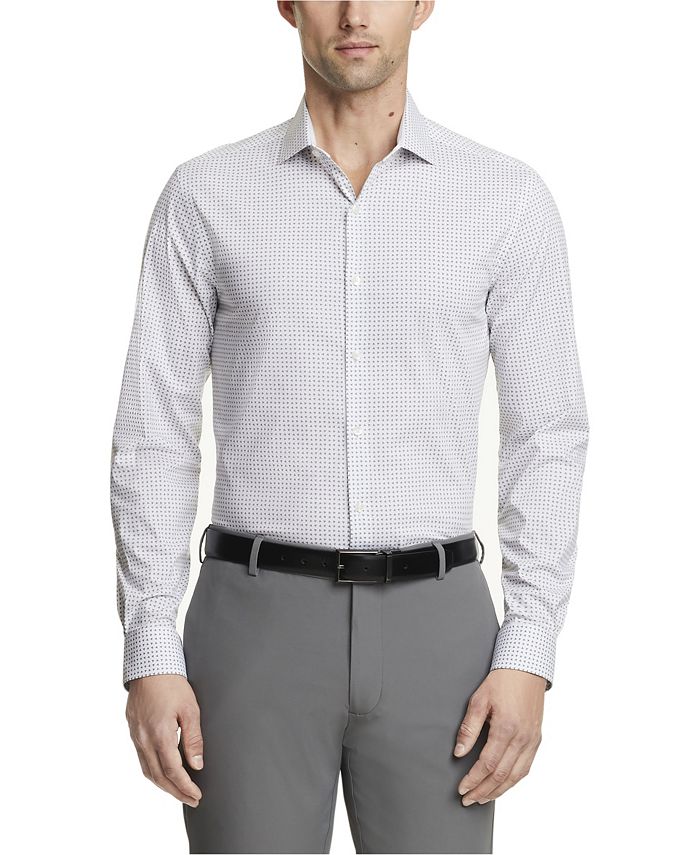 Camisa social masculina Van Heusen Even Temp Never Tuck Slim Fit, branca, tamanho 16x32x33