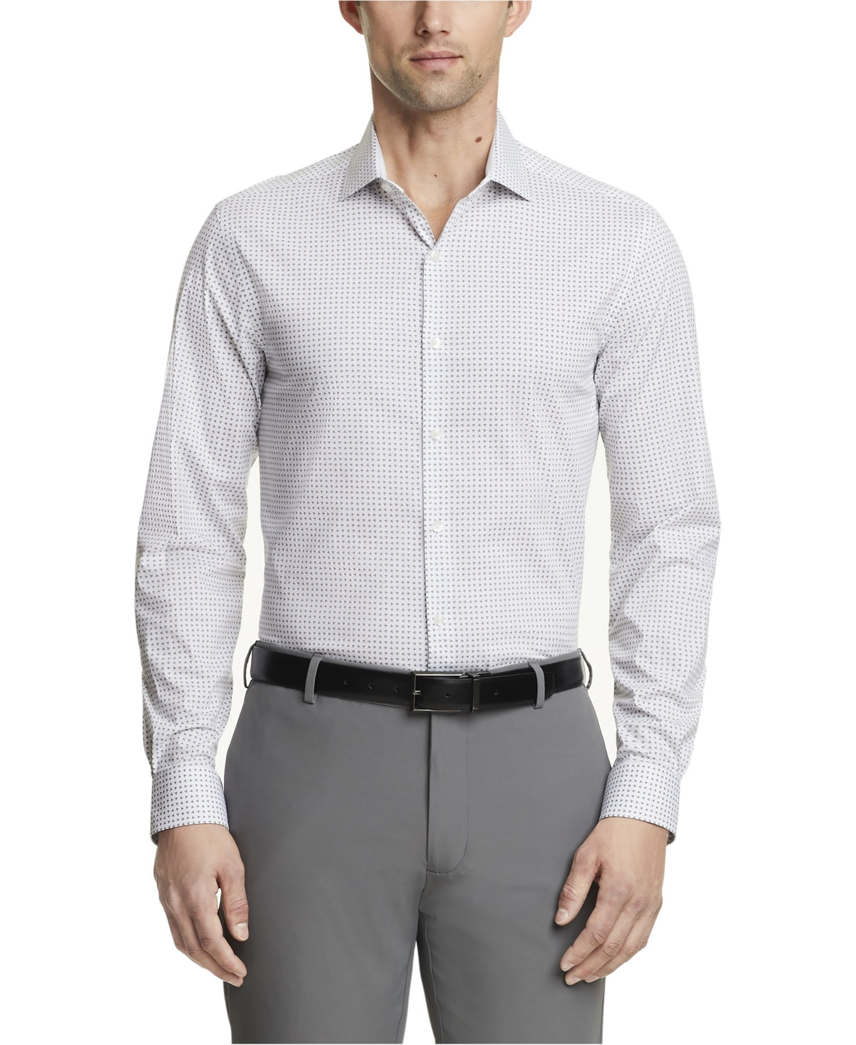 Camisa social masculina Van Heusen Even Temp Never Tuck Slim Fit, branca, tamanho 16x32x33