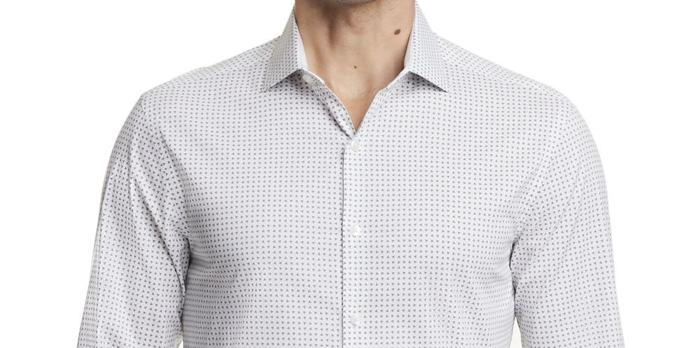 Camisa social masculina Van Heusen Even Temp Never Tuck Slim Fit, branca, tamanho 16x32x33