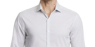 Camisa social masculina Van Heusen Even Temp Never Tuck Slim Fit, branca, tamanho 16x32x33