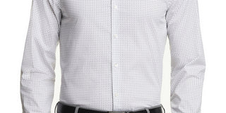 Camisa social masculina Van Heusen Even Temp Never Tuck Slim Fit, branca, tamanho 16x32x33