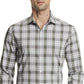 Camisa social masculina Van Heusen Even Temp Never Tuck Slim Fit, verde, tamanho 17 x 34 x 35