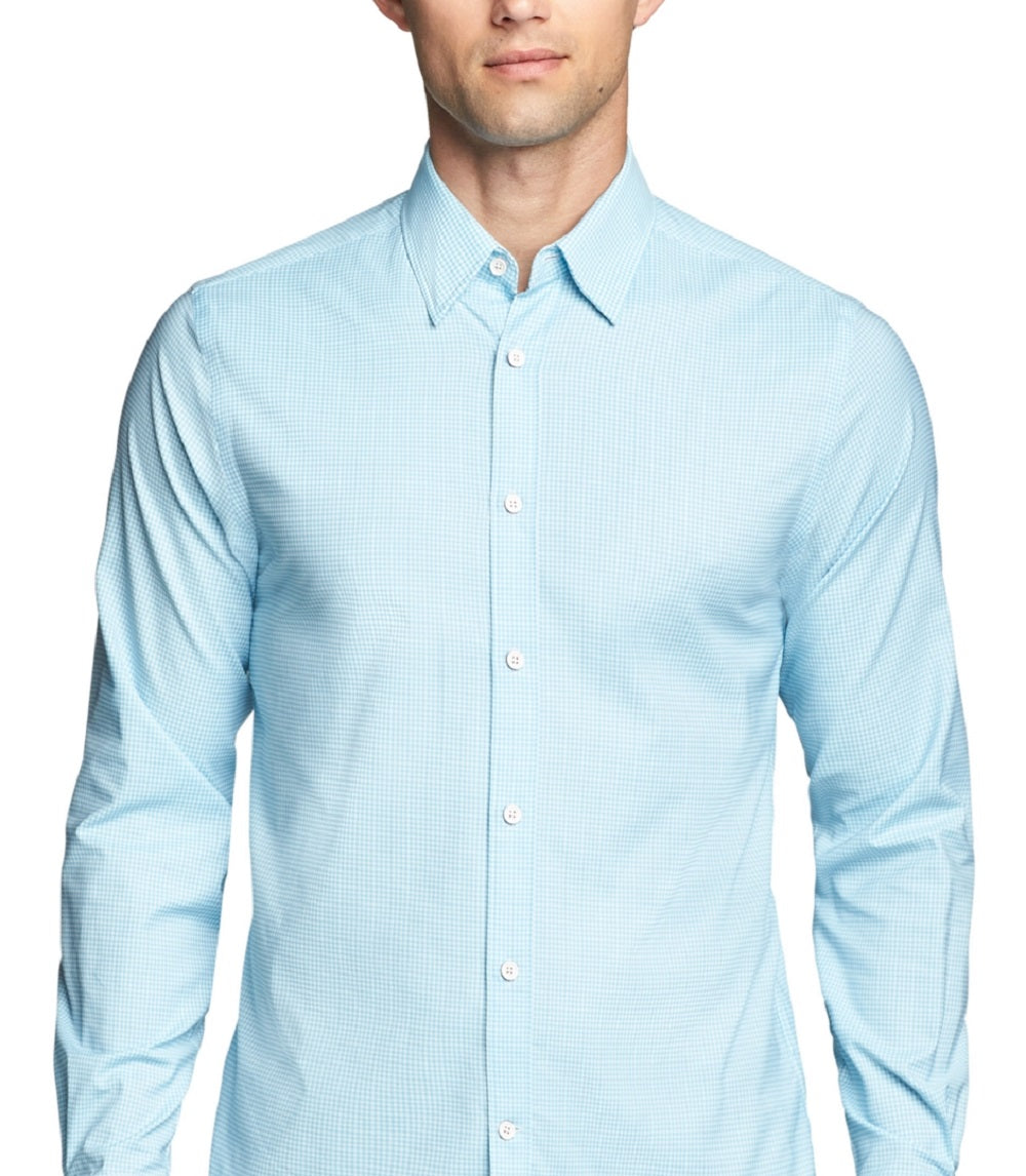 Camisa social masculina Tommy Hilfiger No Tuck Casual Slim Fit Stretch, verde, tamanho X-G