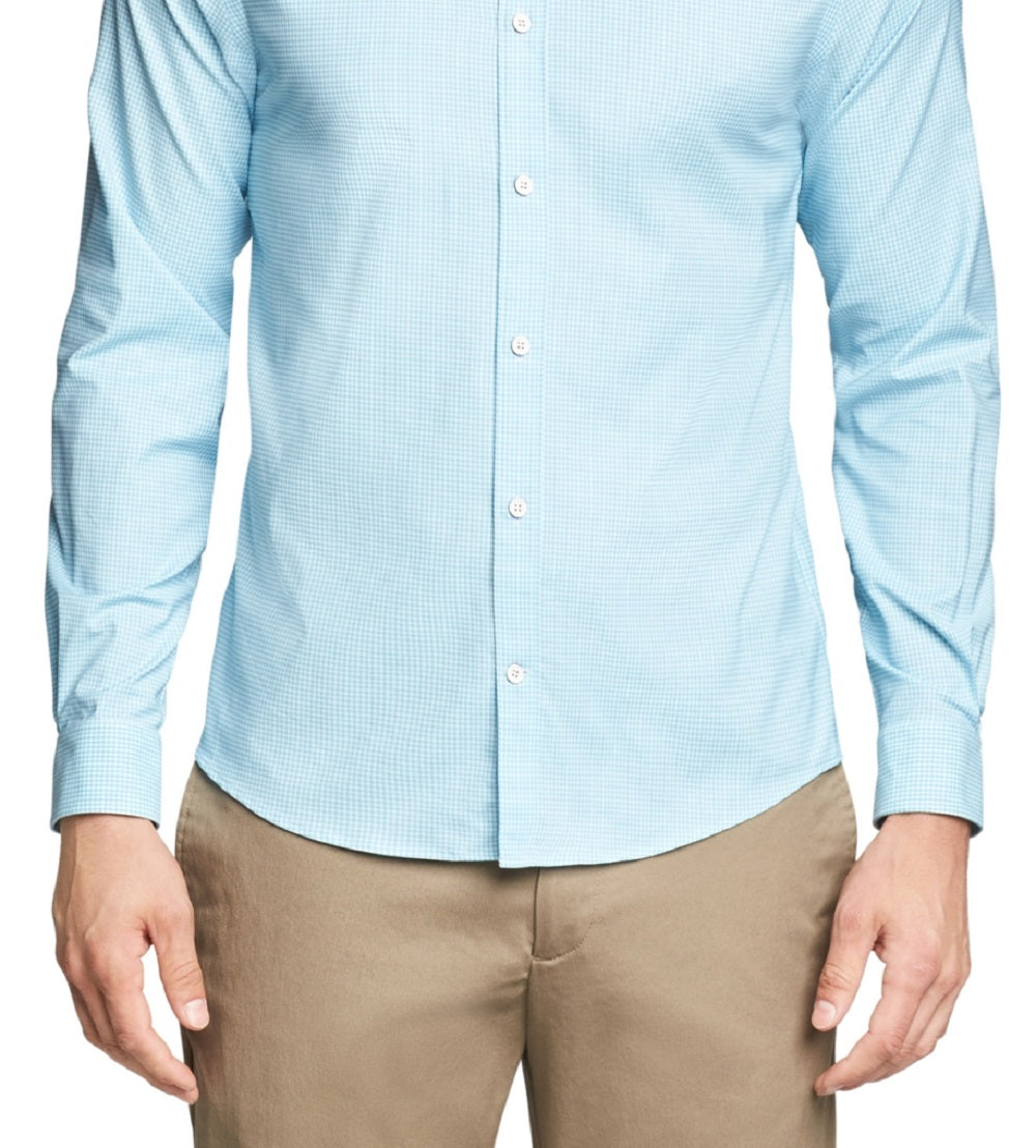 Camisa social masculina Tommy Hilfiger No Tuck Casual Slim Fit Stretch, verde, tamanho X-G