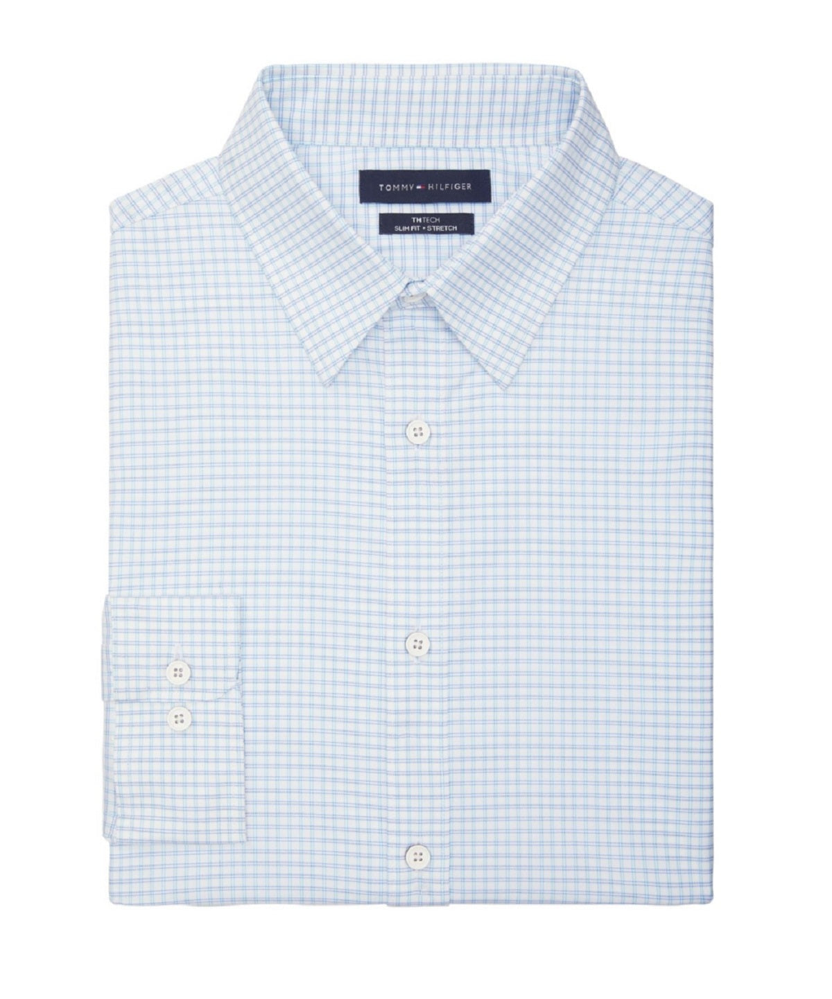 Camisa social masculina Tommy Hilfiger Slim Fit Stretch, azul, tamanho grande