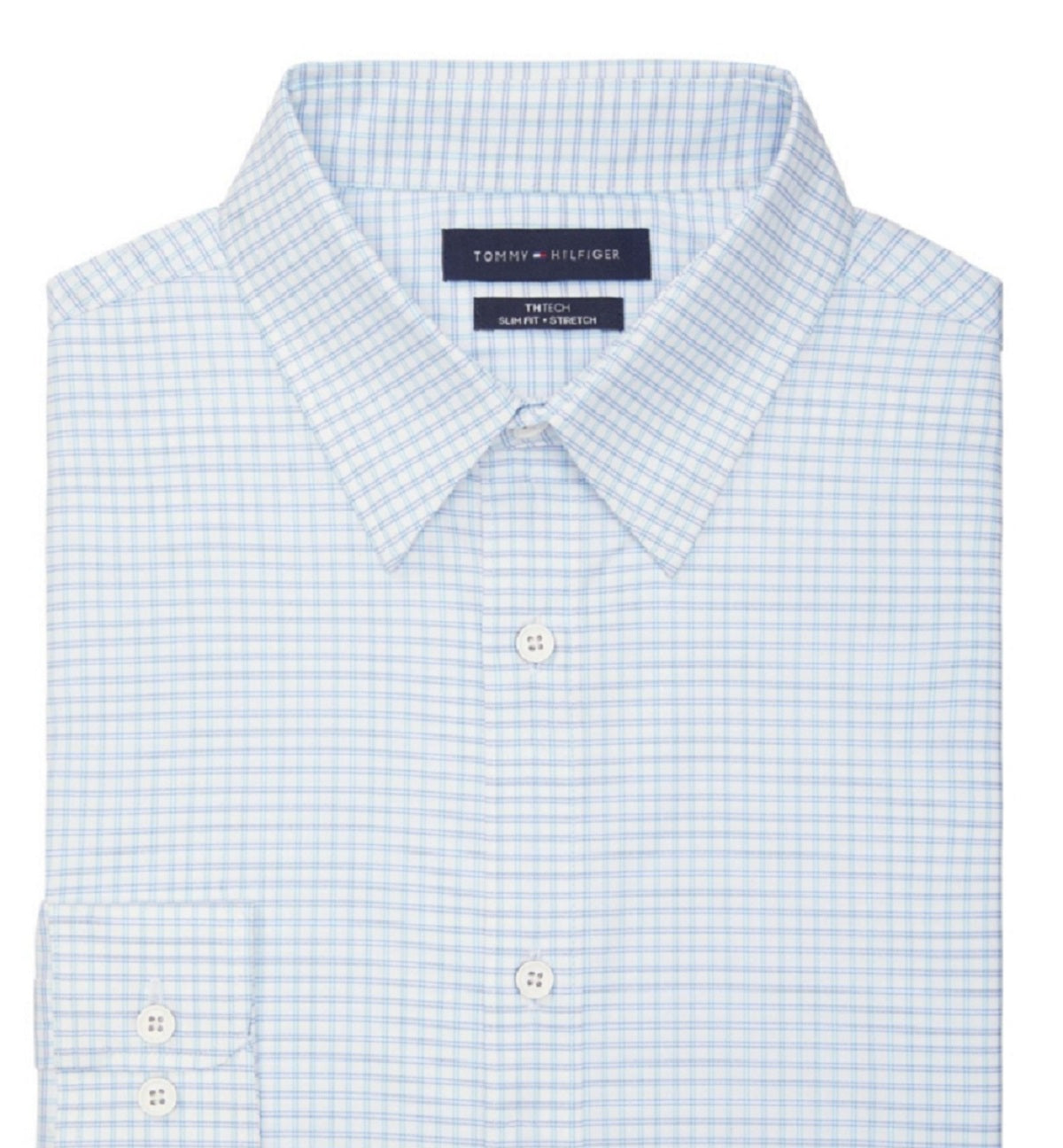 Camisa social masculina Tommy Hilfiger Slim Fit Stretch, azul, tamanho grande