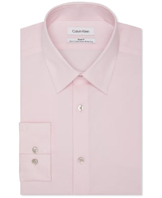 Camisa social Calvin Klein Slim Fit Masculina Anti-Manchas Rosa Tamanho 16,5X34X35