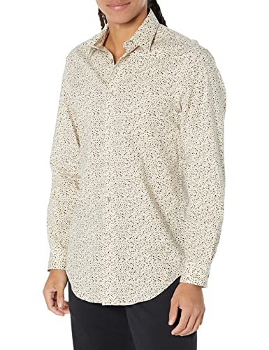 Camisa social Calvin Klein masculina com ajuste slim e stretch, tamanho marrom, 17 x 34 x 35