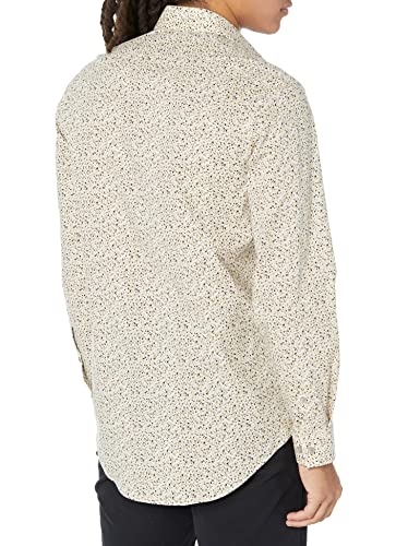 Camisa social Calvin Klein masculina com ajuste slim e stretch, tamanho marrom, 17 x 34 x 35