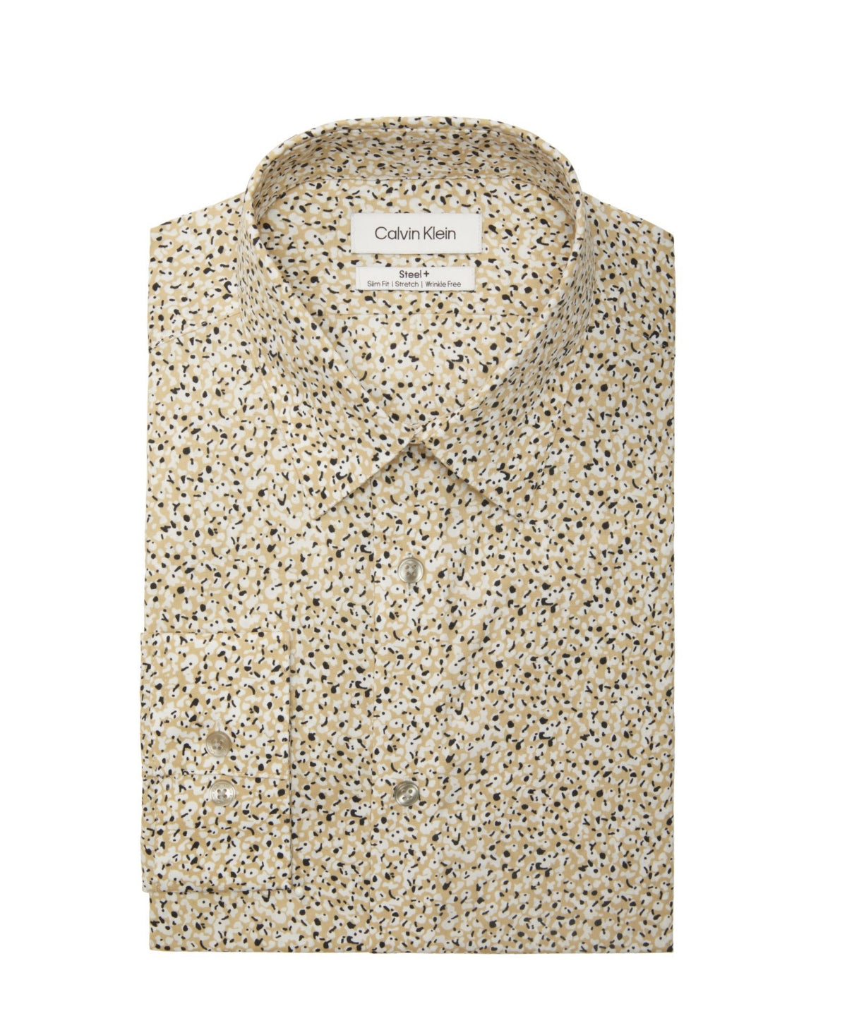 Camisa social Calvin Klein masculina com ajuste slim e stretch, tamanho marrom, 17 x 34 x 35