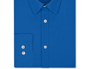 Camisa social masculina Calvin Klein Slim Fit Stretch de manga comprida, azul, tamanho 15x32-33