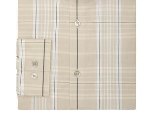 Camisa social masculina Calvin Klein Steel e Slim Fit Stretch, bege, tamanho 16 - 32/33 G